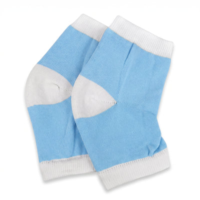 Pair of blue gel heel cushion sleeve socks