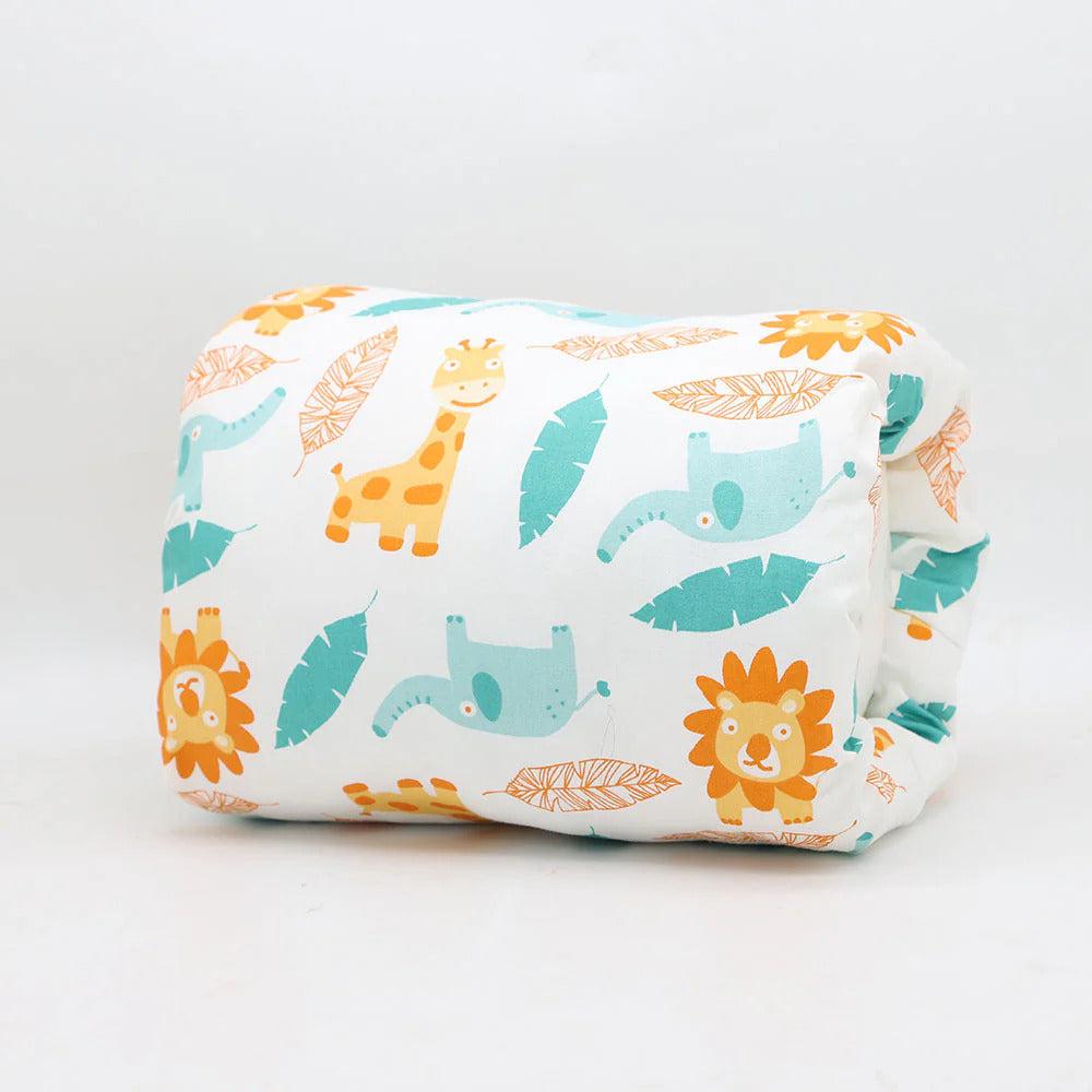 Jungle animal print nursing arm pillow front view