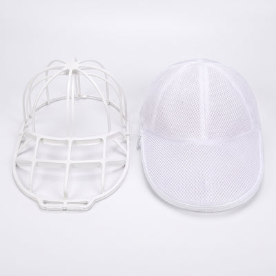 Cap washer frame and mesh bag shown side by side
