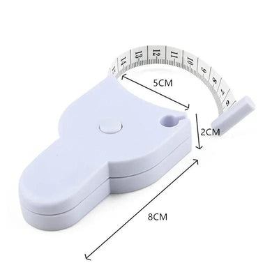 Body tape measure shown with housing dimension measurements