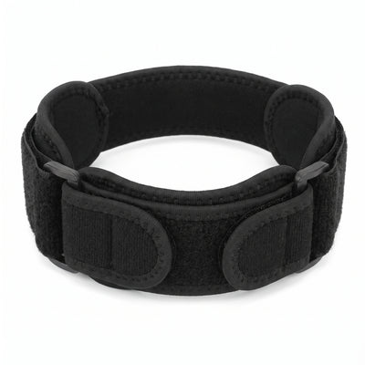 Adjustable black knee patella strap front view