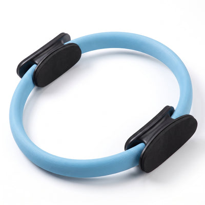 Blue Pilates ring on white background