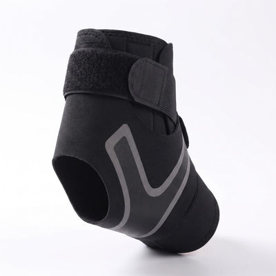 Side profile view of elastic ankle brace with velcro closure
