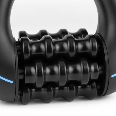 Close-up detail of massage roller grooved roller columns
