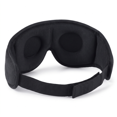 Back view of sleep mask with adjustable velcro strap