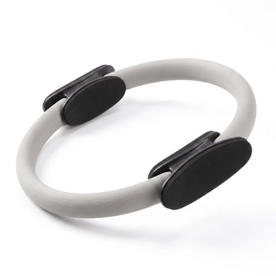 Gray Pilates ring on white background