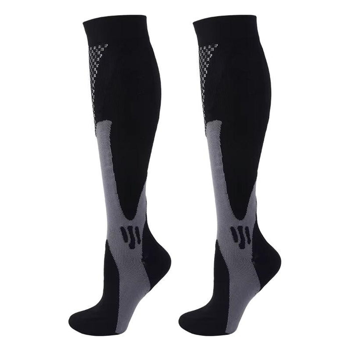 Black knee-high graduated compression sock pair