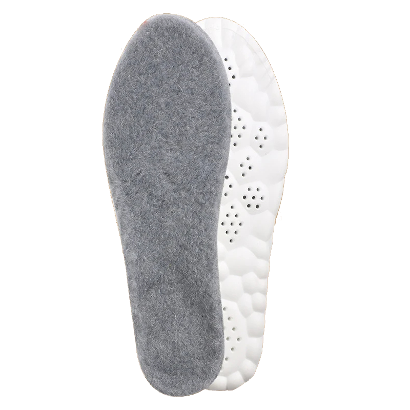 Fleece-lined insole shown top and bottom side by side