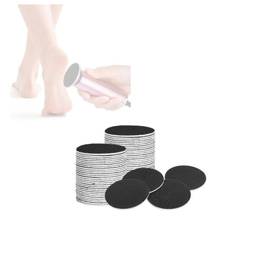 Sandpaper refill discs with electric foot file usage demo