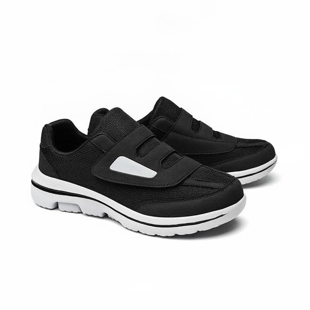 Black wide-fit wide-fit shoes pair on white background