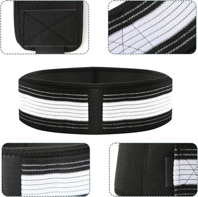 Close-up detail of pelvic belt material, velcro, and construction