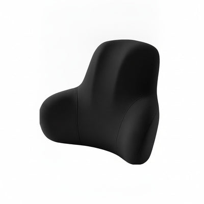 Black memory foam lumbar support cushion, hero angle view
