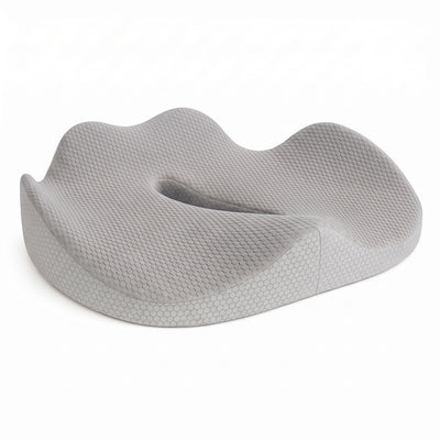 Light gray ergonomic seat cushion studio photo