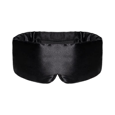 Black mulberry silk sleep mask on white background