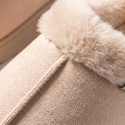 Macro closeup of plush fleece lining and suede seam