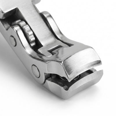 Closeup of stainless steel cutting blade detail